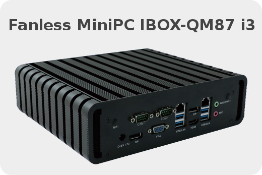Industrial computer Fanless MiniPC IBOX-QM87 i3